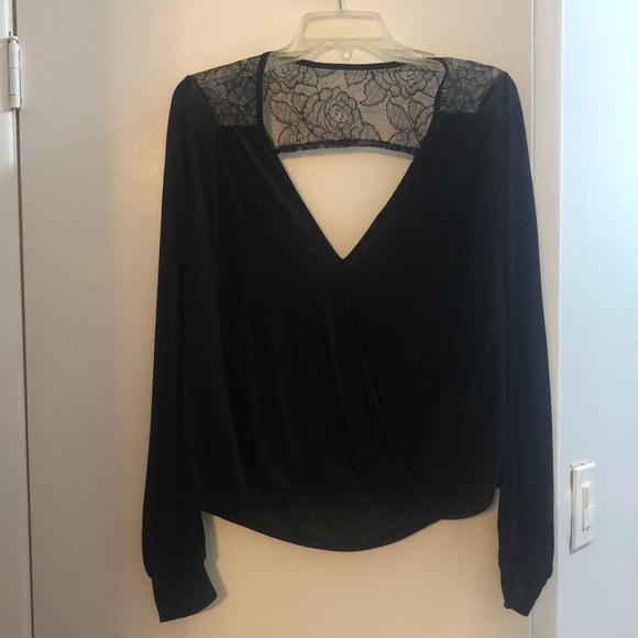 Blue Life Double Drape Top in Onyx; size S - Picture 7 of 8